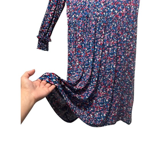 Draper James Ditsy Floral Jersey Midi Dress Size 1X Ruffles Ballon Sleeve Modest - Picture 11 of 16